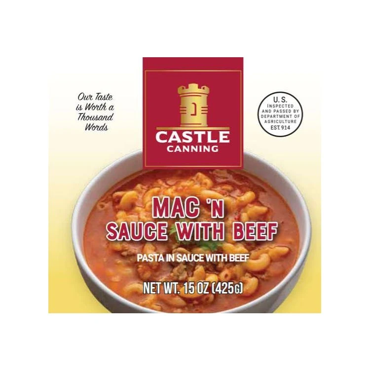 Canned Mac N Sauce with Beef - Full Pallet 1