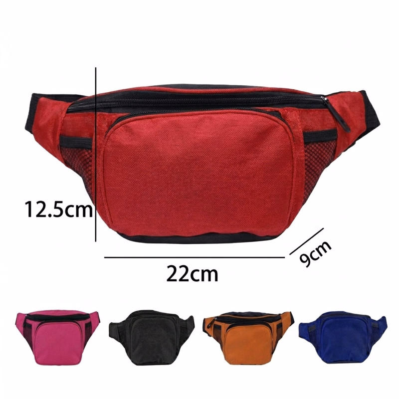 Oxford Waist Bag W/ Adjustable Strap & Multi Pockets