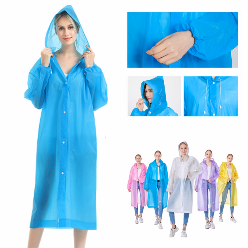 PEVA Non-Disposable Transparent Adult Raincoat