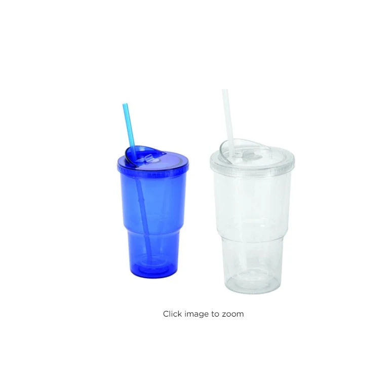 20Oz Double Wall Acrylic Stadium Cup W/Straw (Bpa Free) 1