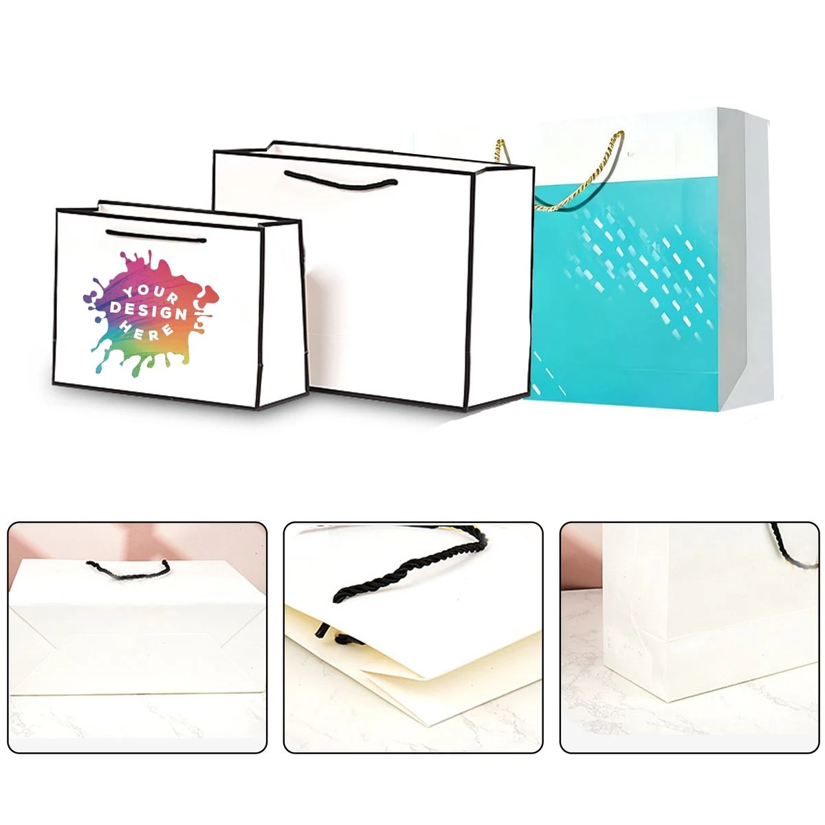 White Kraft Paper Shopping Tote 1