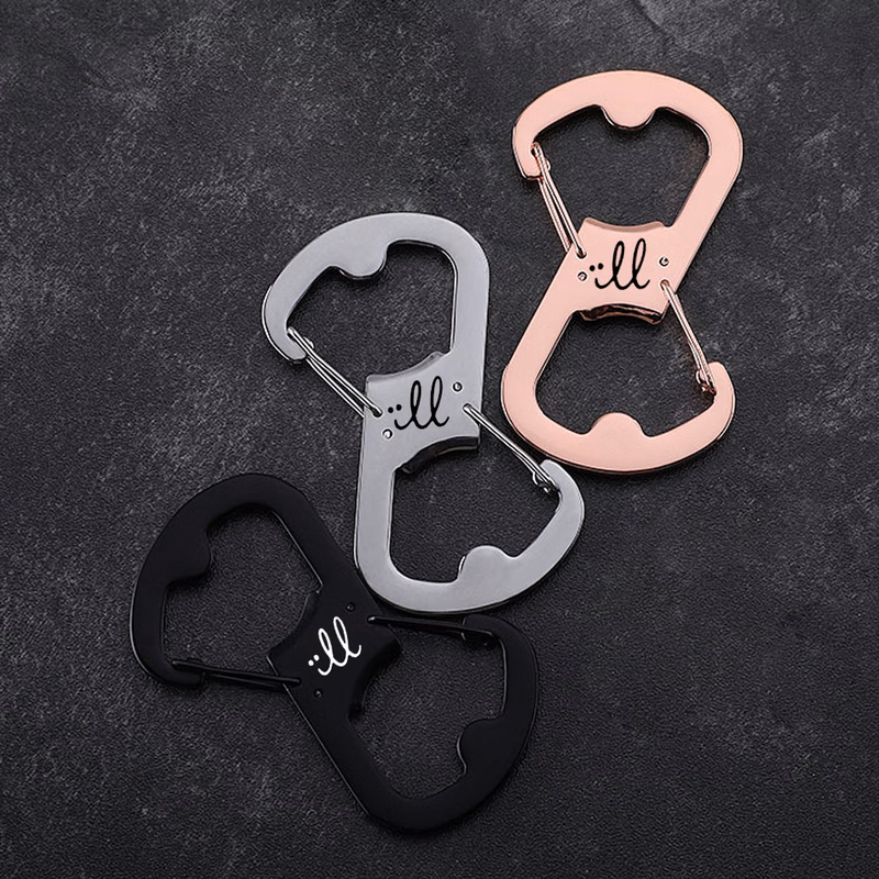 Carabiner with Double-Sided Bottle Openers