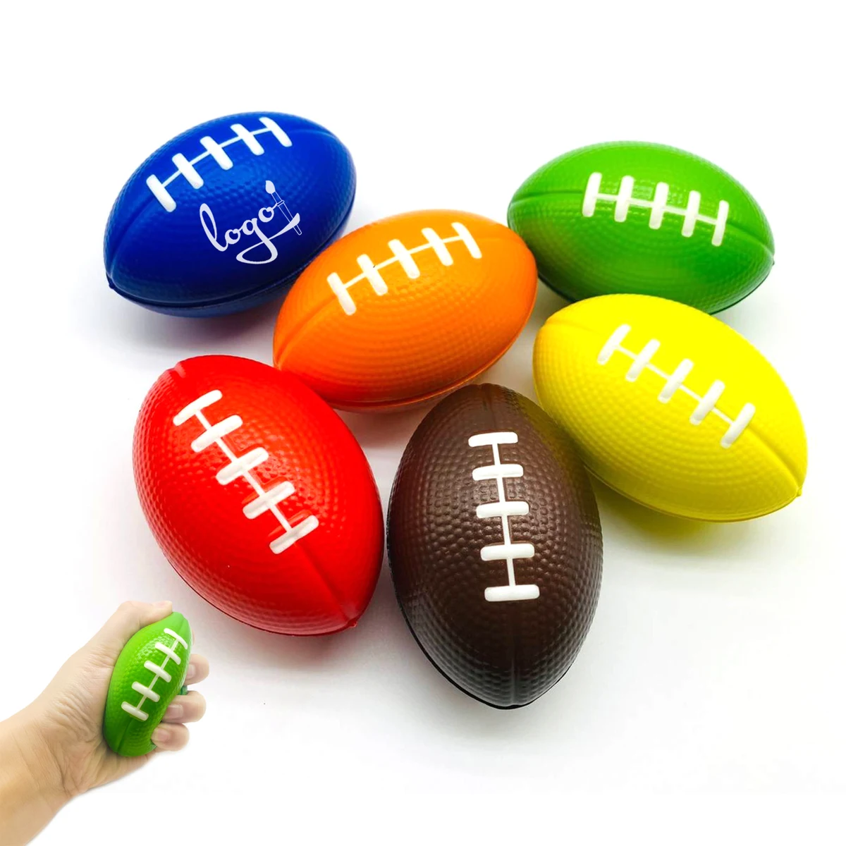 Mini Foam Football Squeeze Ball, custom stress ball with logo imprint 1