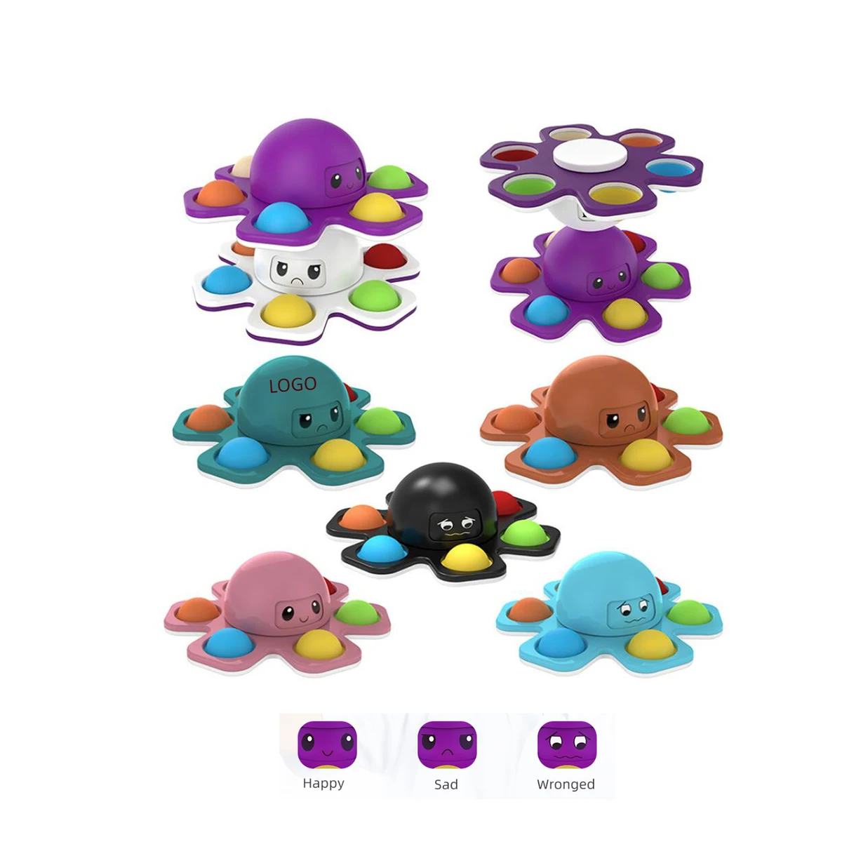 Octopus Pop Bubble Fidget Toy Fidget Spinner 1