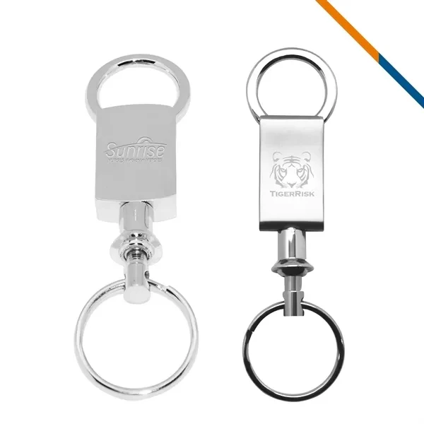 Custom Chrome Finish Metal Burner Key Tag — Trade Show & Hospitality Keychain 1