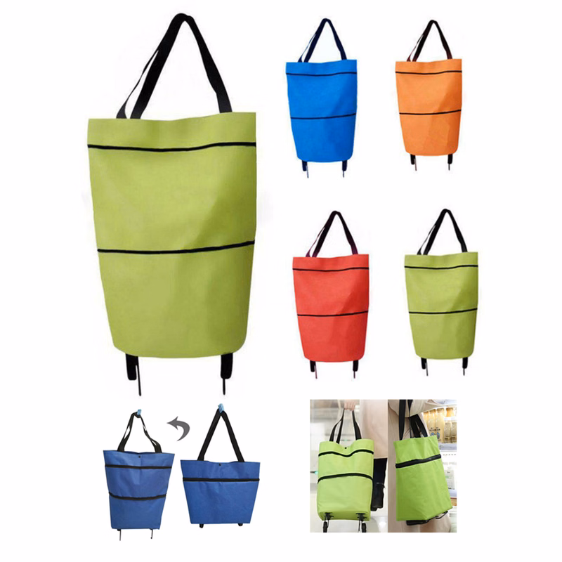 Foldable Shopping Tote Bag With Wheels