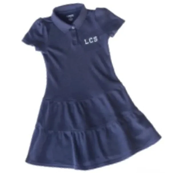 K-2nd Youth Polo Dress: Navy (Girls K-5) 1