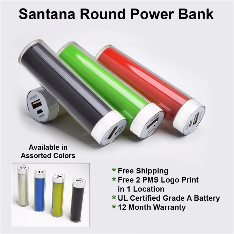 Santana Round Power Bank - 2000 mAh