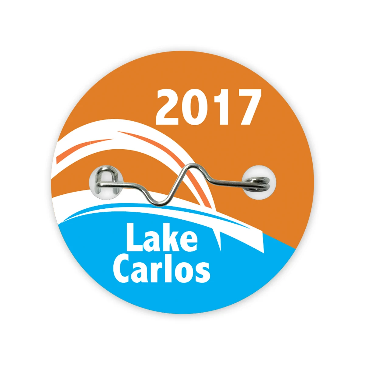 Laminated Beach/Park Badge/Permit/Admission w/ Crimp Pin (2" Round) Variable Data Available 1
