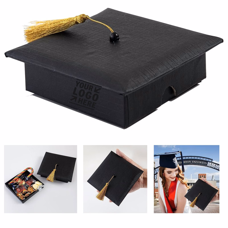 Doctoral Cap Shaped with Yellow Tassel For Congrats Graduation Ceremony Party