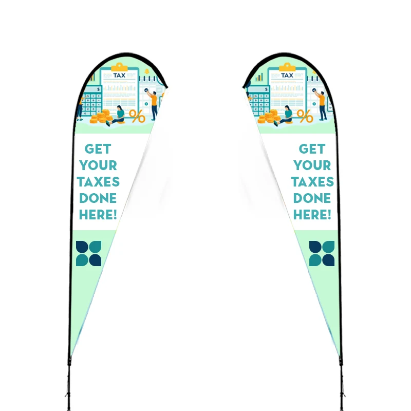 Teardrop Double sided Wind Flutter Flag - Medium 1