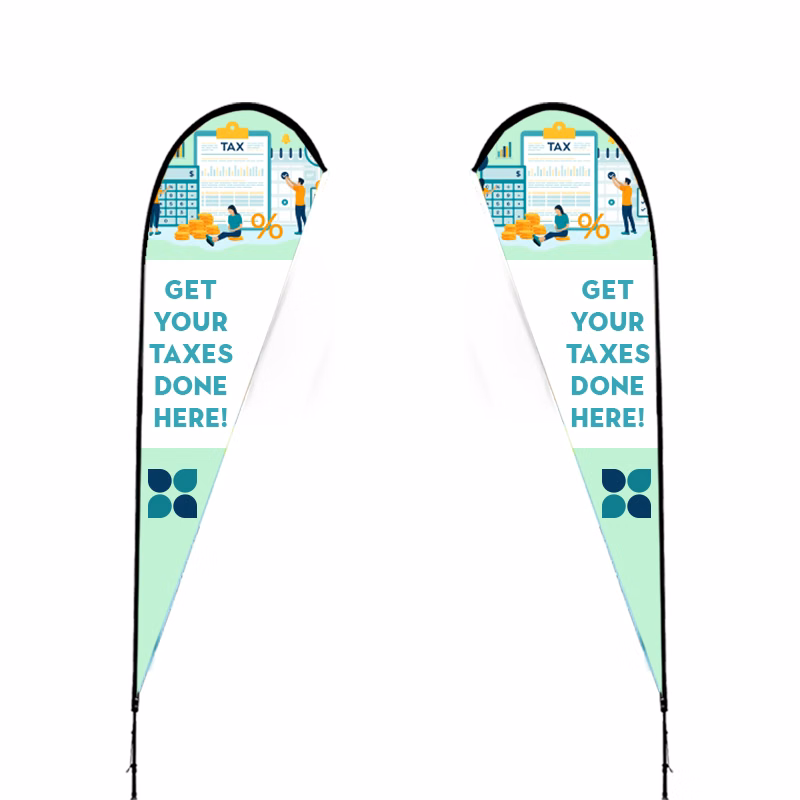 Teardrop Double sided Wind Flutter Flag - Medium