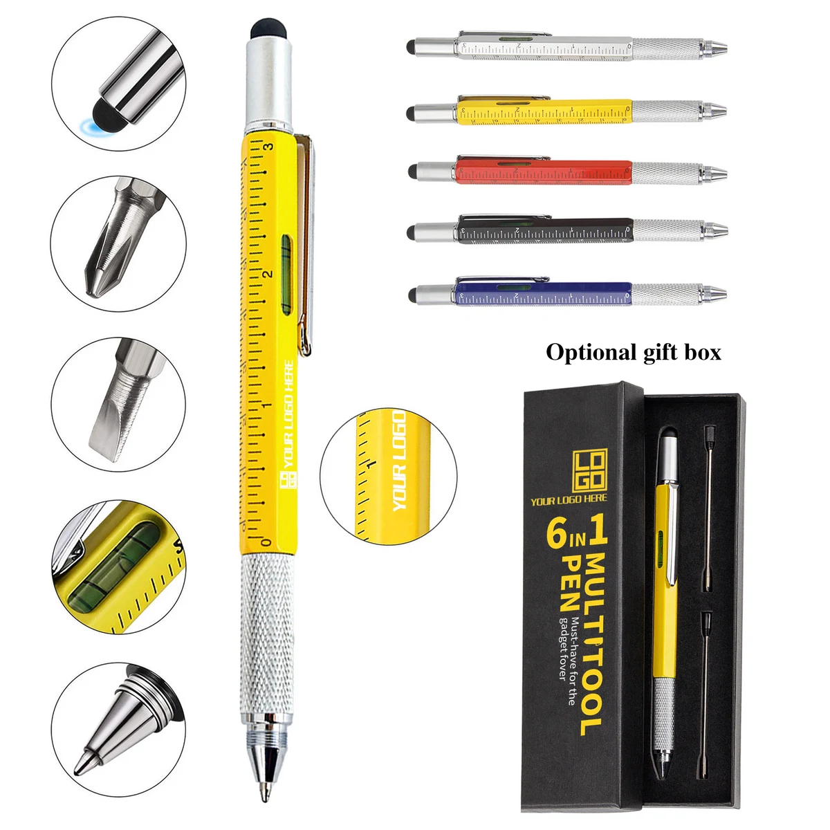 6 In 1 Multi Functional Design Aluminium Ballpoint Pen 1