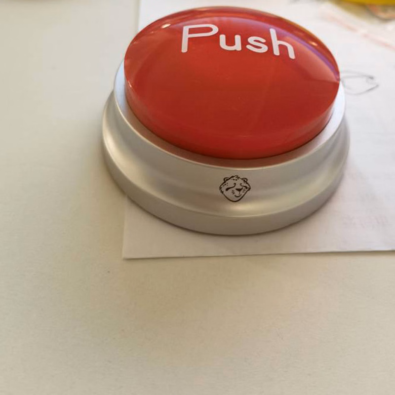 Custom Silver Edge Easy Recordable Sound Button
