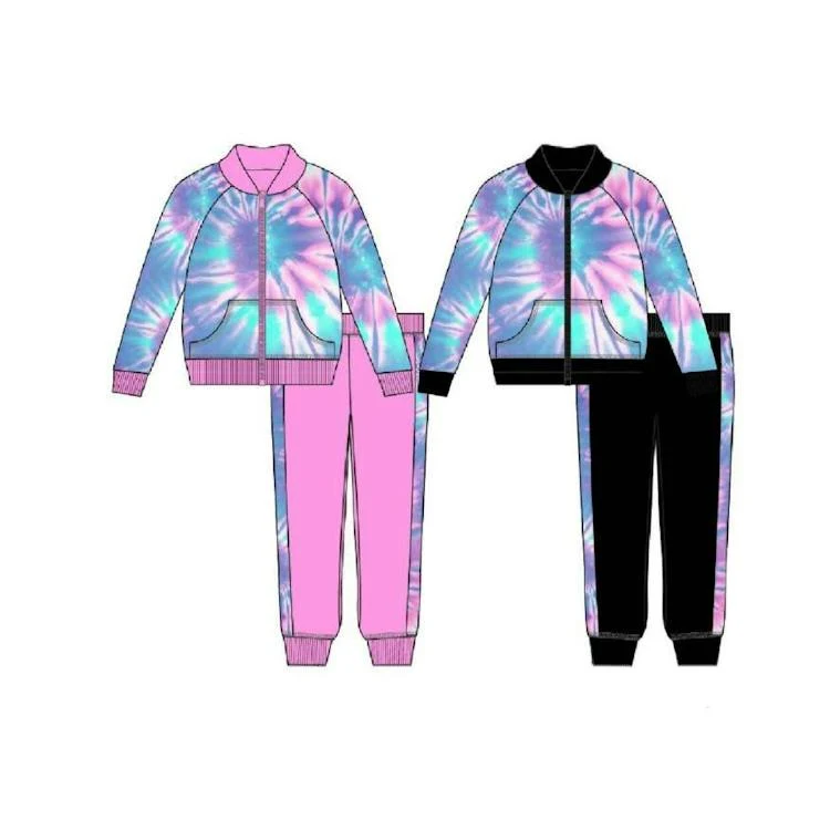 Girls 2pc Tricot Set - Pink Black Size 4-6X 1