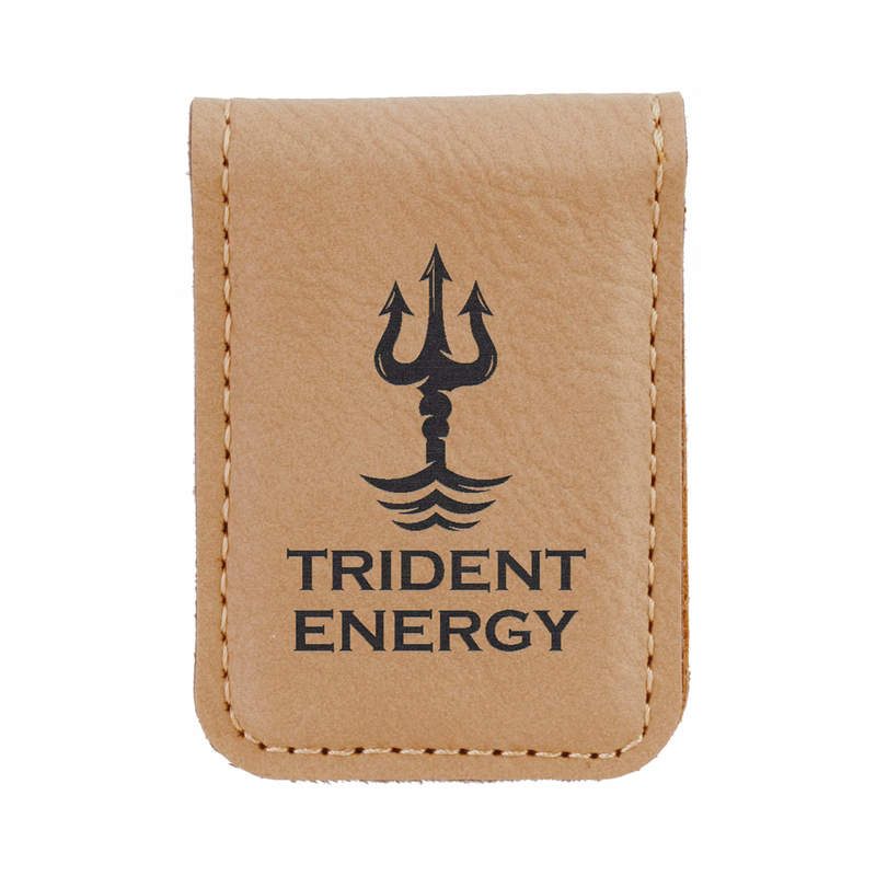 Light Brown Leatherette Money Clip
