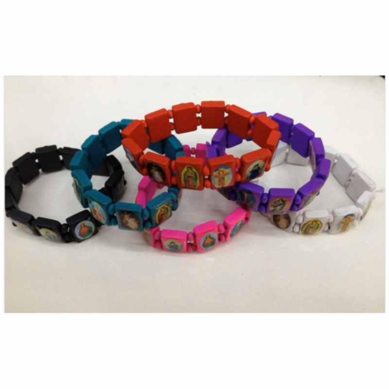 Wood Tile Stretch Bracelets