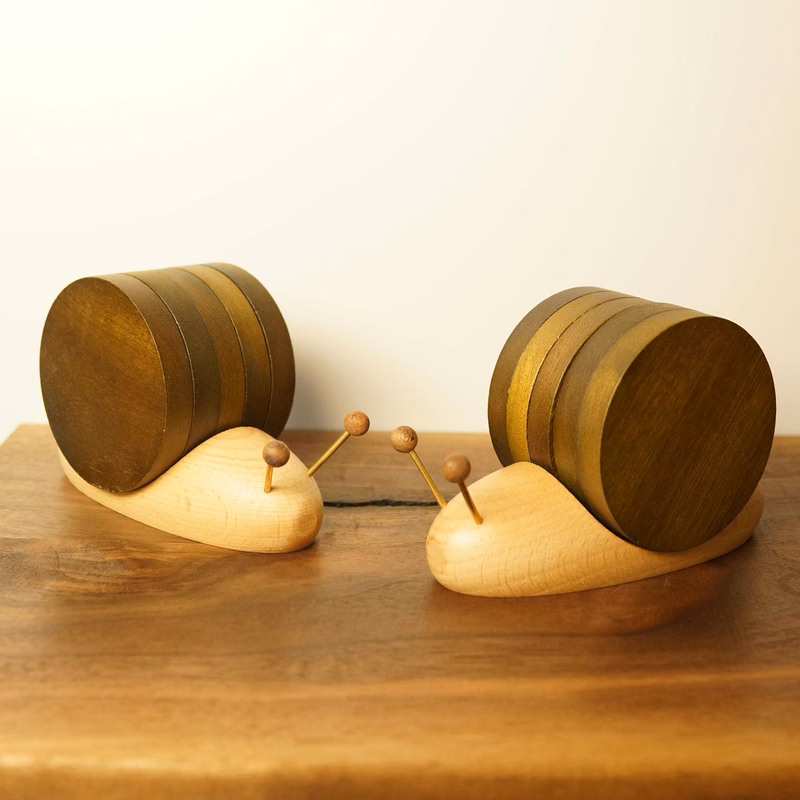 Cartoon Snail Wood Coasters