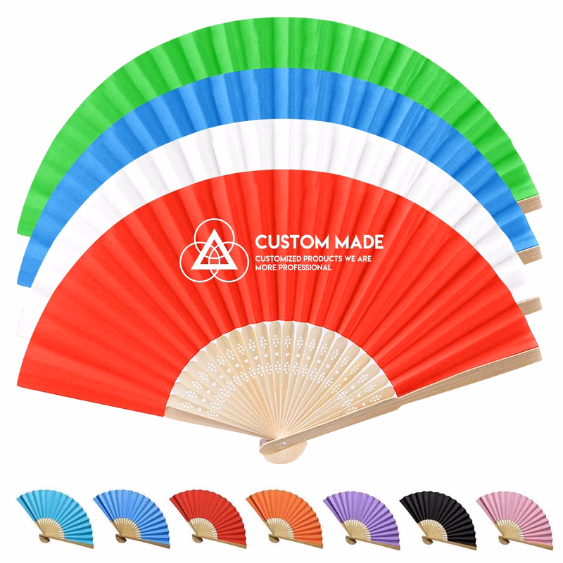 7 Inch Full Color Dying Bamboo Paper Fans