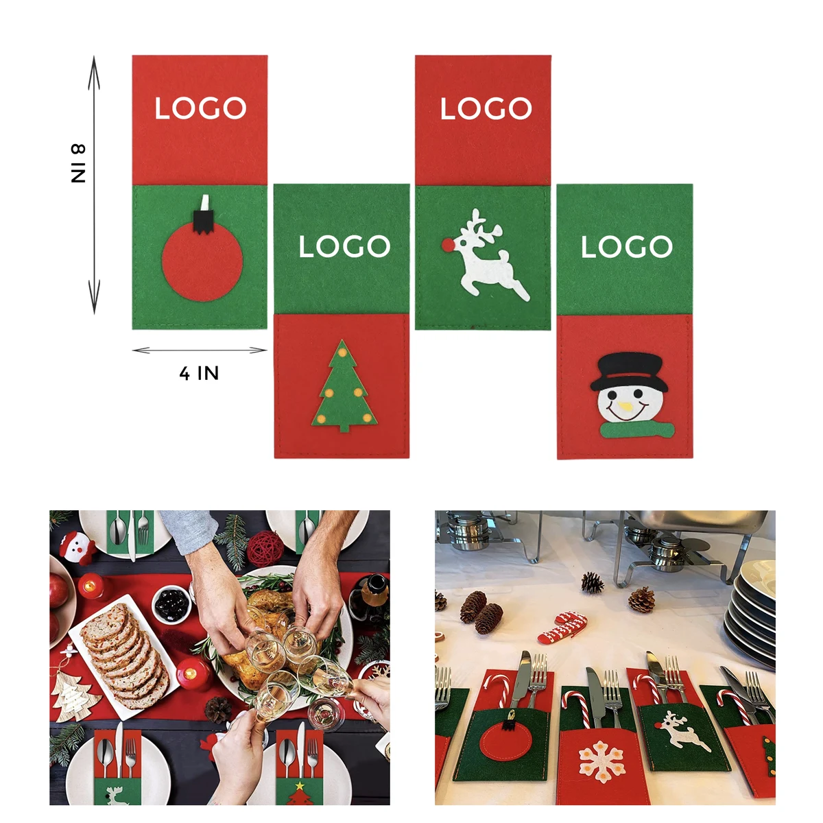 MOQ 10 PCS Convenient Christmas Cutlery Storage Bag 1