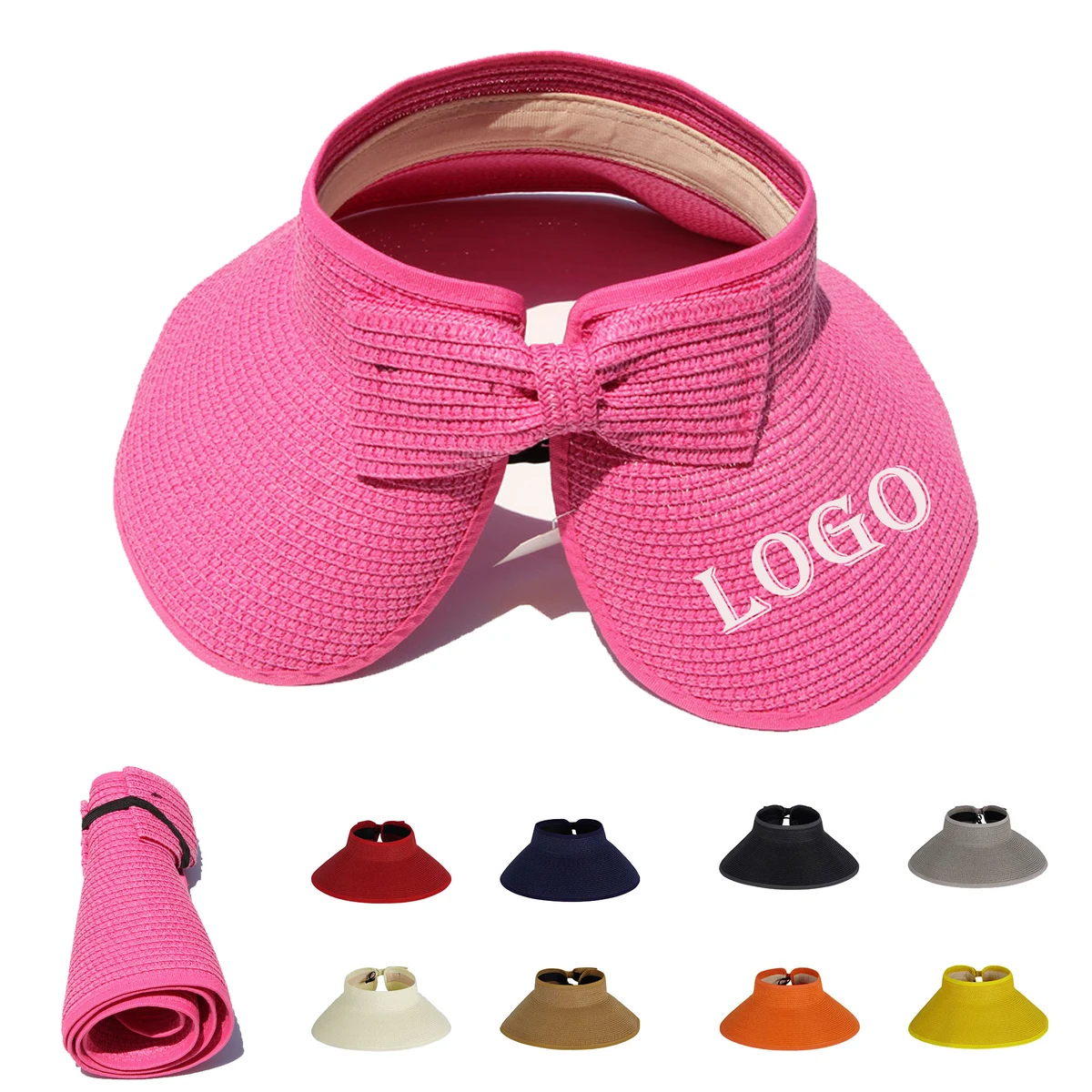 Wide Brimmed Folding Straw Hat 1