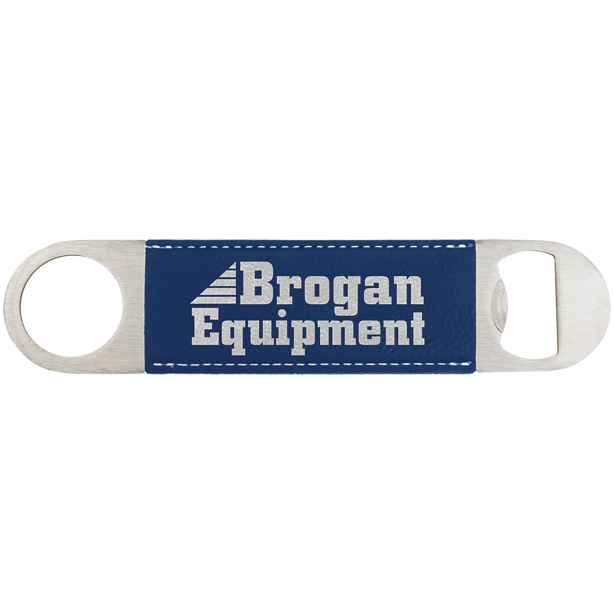 1 1/2" x 7" Blue/Silver Leatherette Bottle Opener 1