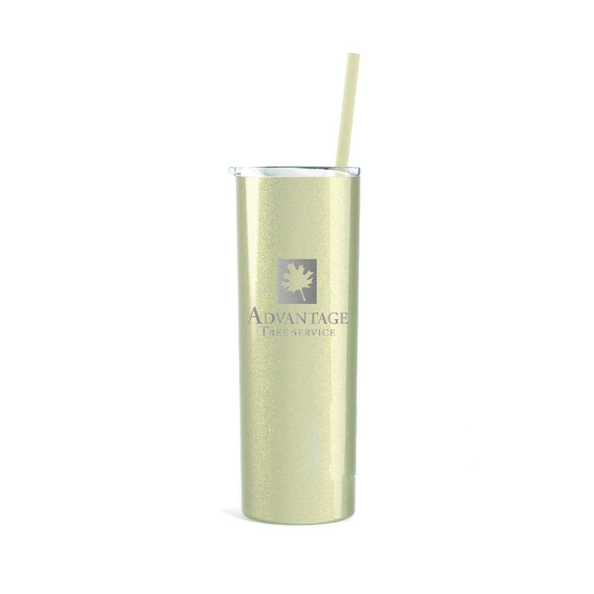 20 Oz. Maars Glitter Champagne Skinny Steel Tumbler 1