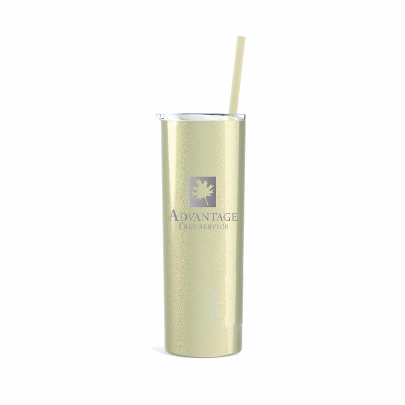 20 Oz. Maars Glitter Champagne Skinny Steel Tumbler