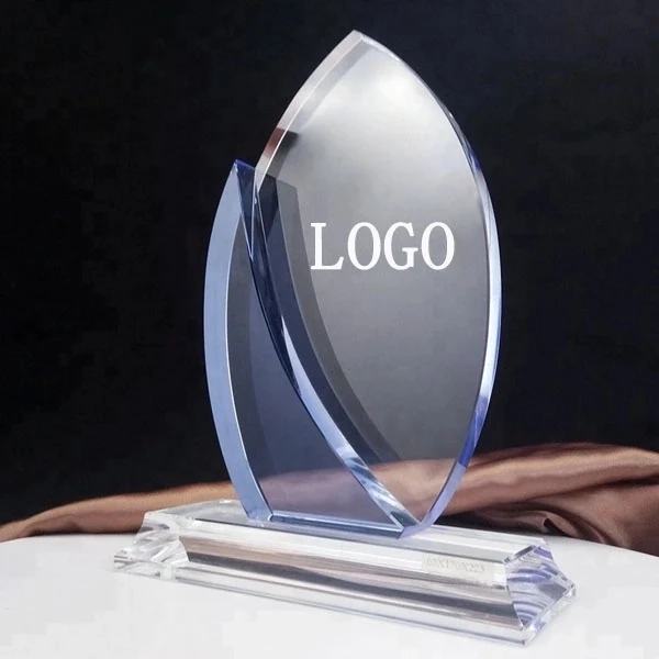 Blue and Clear Crystal Trophy Awards 1
