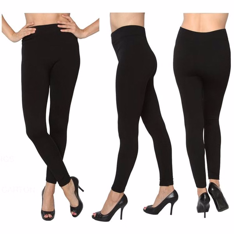Women's Seamless Leggings - Black S/M M/T Brushed Lining
