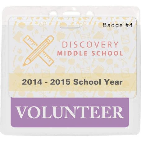 Vinyl Horizontal Top Load Badge Holder (4.76"x 4.49")(White) 1
