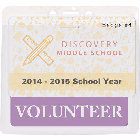 Vinyl Horizontal Top Load Badge Holder (4.76"x 4.49")(White)