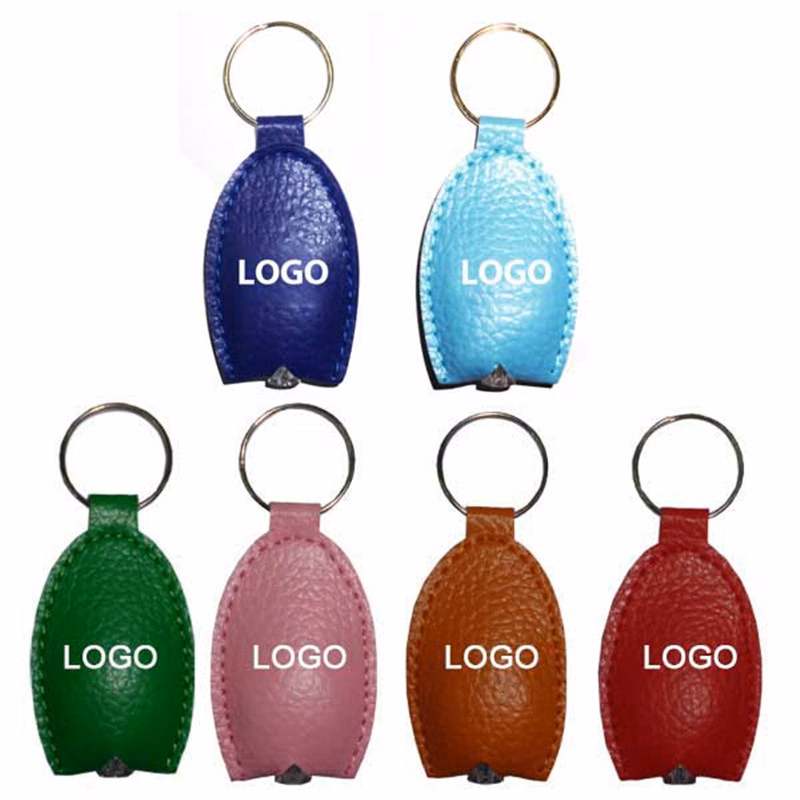 Leather LED Flashlight Keychain