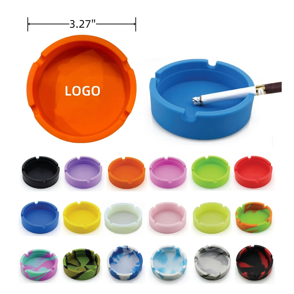 Round Portable Pocket Silicone Ashtray 1