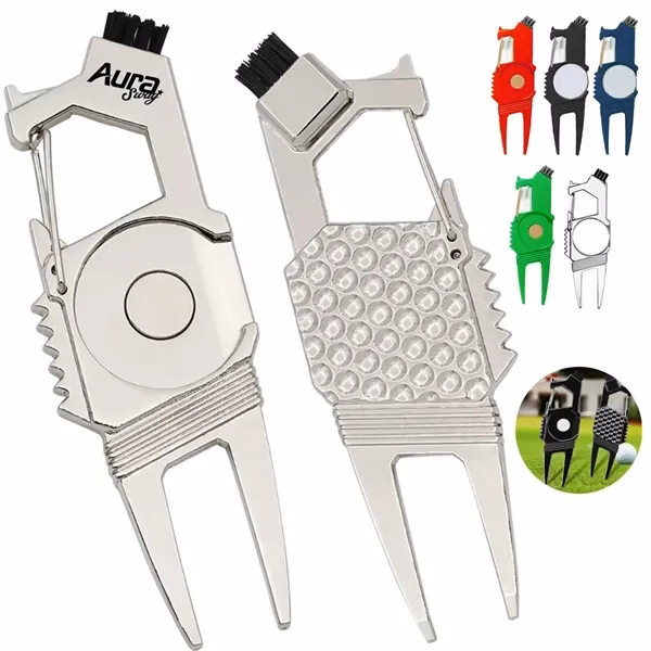 Custom Premium Golf Divot Repair Tool with Magnetic Ball Marker — Executive Gift
