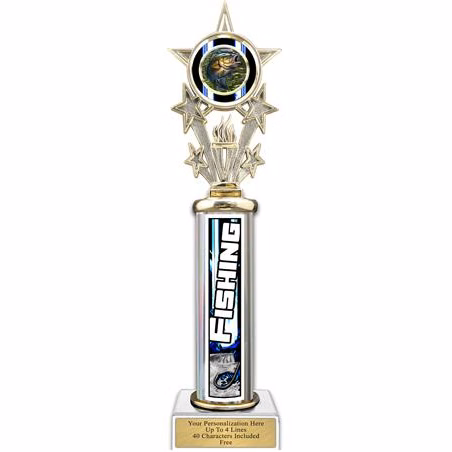 Trophy, 12" Action Matrix Fishing Blue 1 co