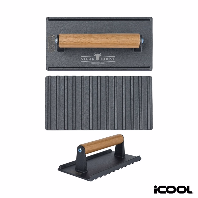 iCOOL® Kodiak Rectangular Cast Iron Meat Press