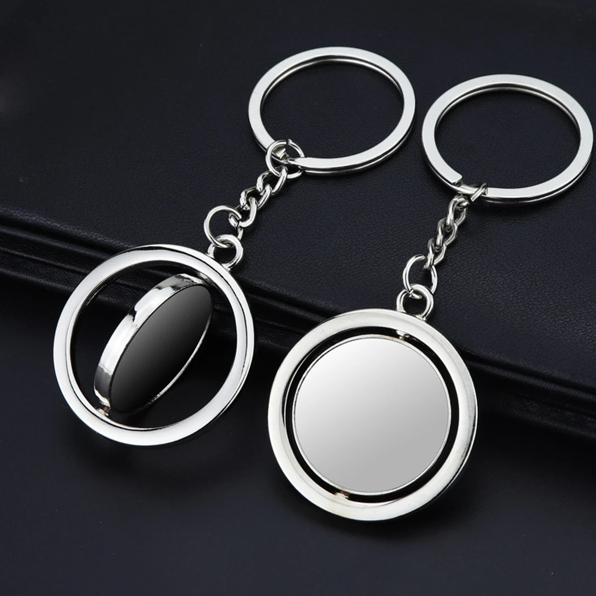 Rotating Metal Keychain Key Tag 1