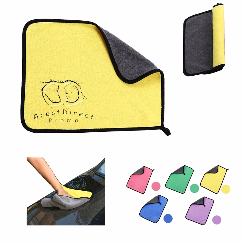 500 GSM Two Color Coral Velvet Thickened Car Cleaning Cloth