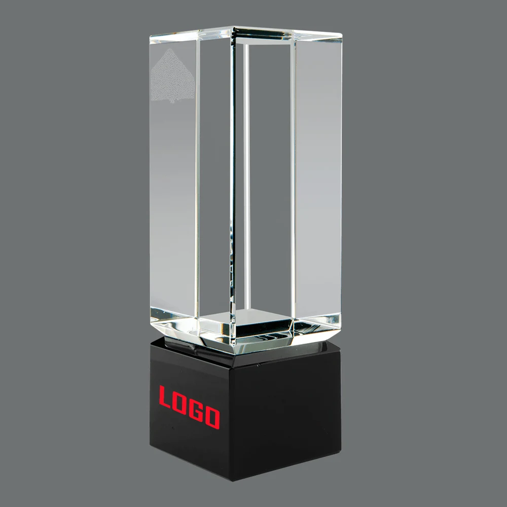 Clear Crystal Block on Black Crystal Base 1