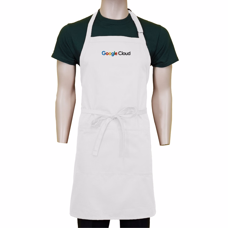 24 in. x 33 in. Spun-Polyester Adjustable Bib Apron With Pockets (Embroidery Logo/Text)
