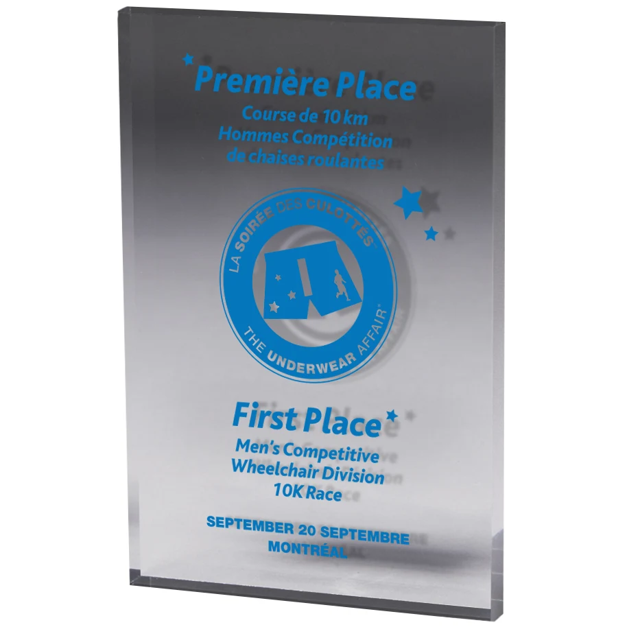 Clear Rectangular Acrylic Paper Weight (5"x 7"x 3/8") Screen-printed 1
