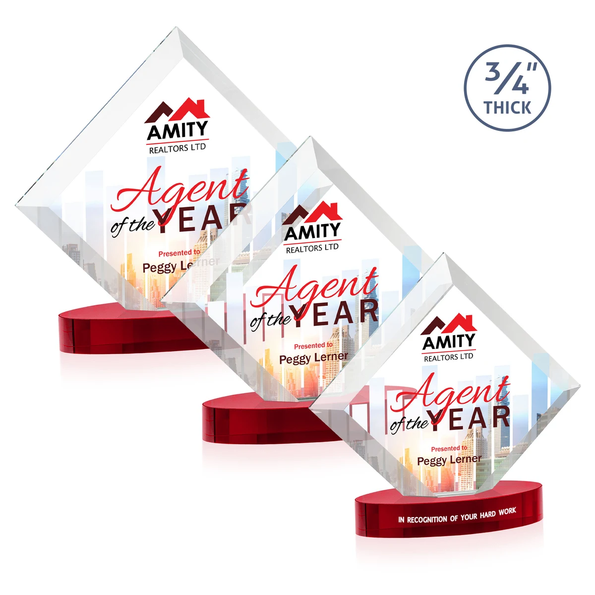 Belaire VividPrint™ Award on Alberton Base - Red 1
