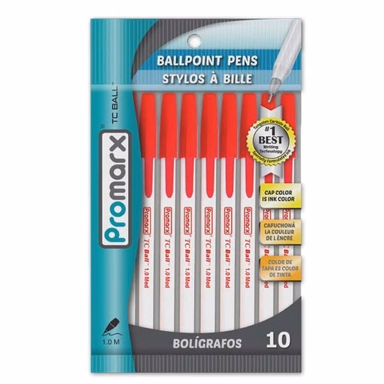 Ballpoint Pens - Red 10 Pack
