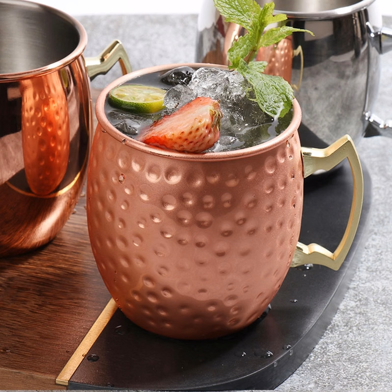 18 Oz. Copper Coated Stainless Steel Moscow Mule Mugs