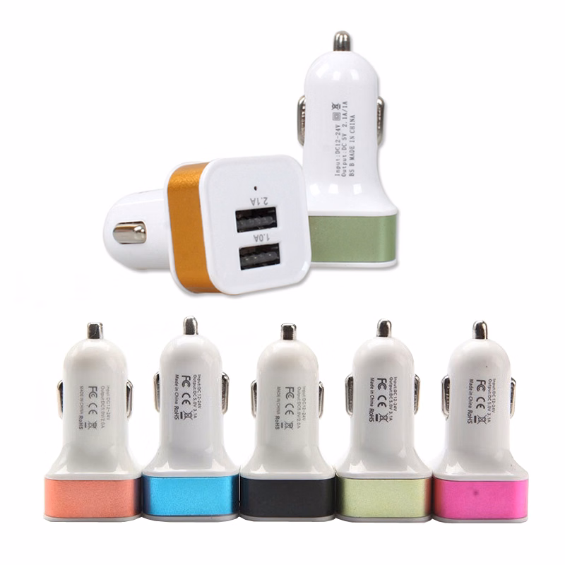 Aluminum Alloy Dual Port USB Car Charger-2.1A