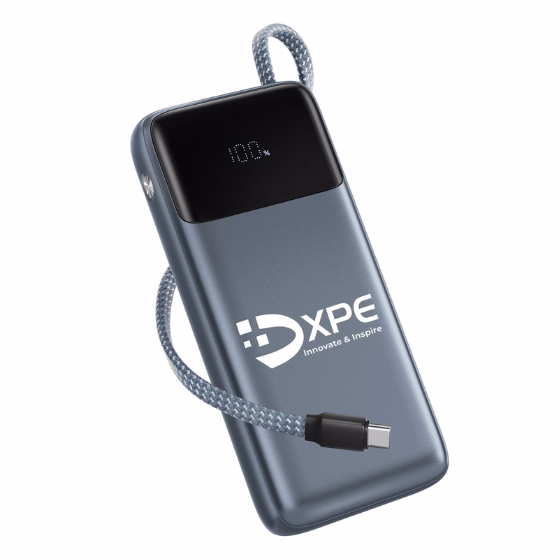 20000mAh 67W Fast Charging Portable Laptop Power Bank With Built-In Cable