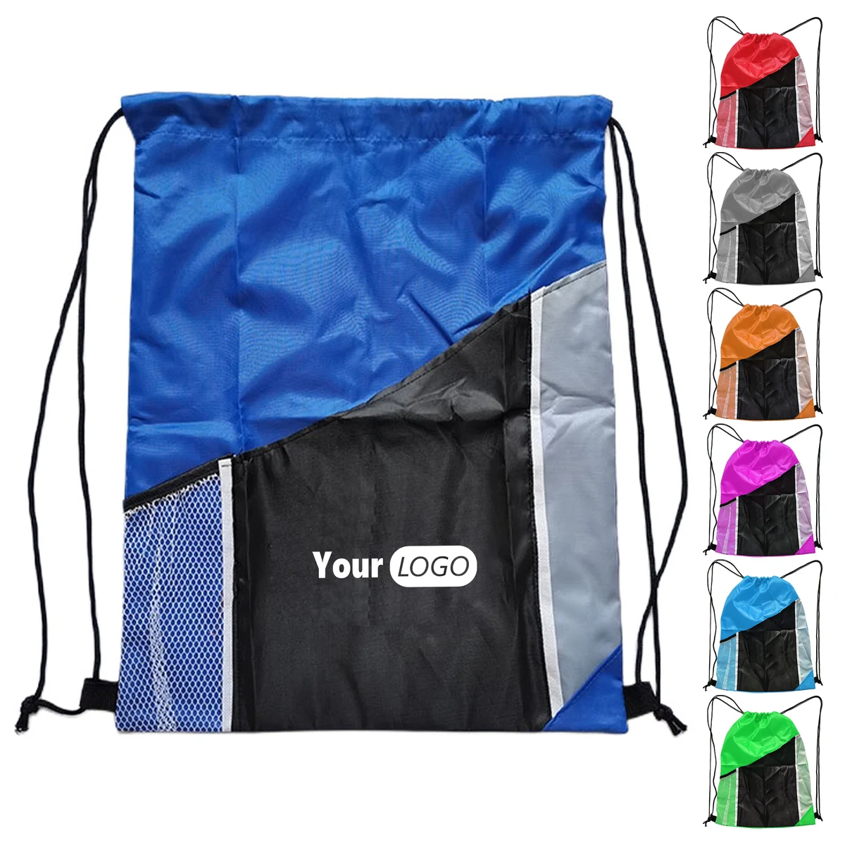Polyester Lightweight Drawstring Sports Bag With Convenient Pockets 1
