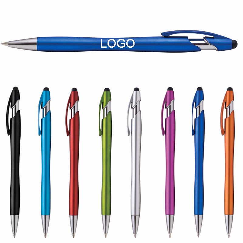 Plastic Stylus Ballpoint Pen W/ Clip