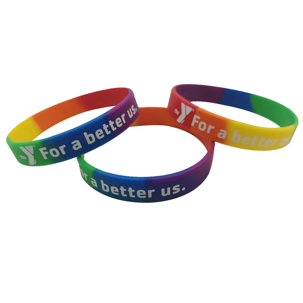 Custom Printed Rainbow Silicone Wristbands 1